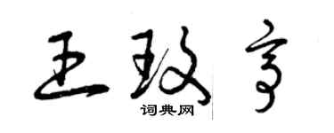 曾慶福王玫亭草書個性簽名怎么寫