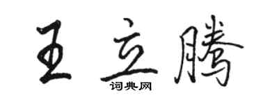 駱恆光王立騰行書個性簽名怎么寫
