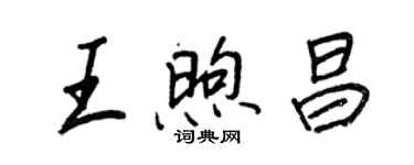 王正良王煦昌行書個性簽名怎么寫