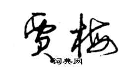 曾慶福賈梅草書個性簽名怎么寫