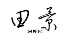 梁錦英田景草書個性簽名怎么寫