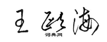 駱恆光王歐海草書個性簽名怎么寫