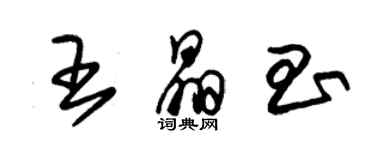 朱錫榮王晶昌草書個性簽名怎么寫