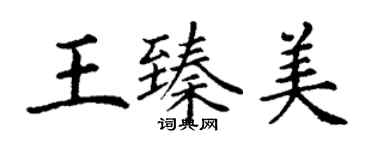 丁謙王臻美楷書個性簽名怎么寫