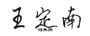 駱恆光王定南行書個性簽名怎么寫