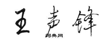 駱恆光王聲鋒行書個性簽名怎么寫