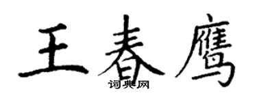 丁謙王春鷹楷書個性簽名怎么寫
