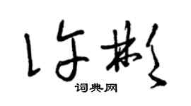 曾慶福許彬草書個性簽名怎么寫