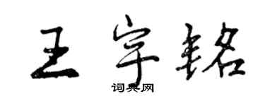 曾慶福王宇銘行書個性簽名怎么寫