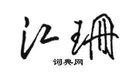 駱恆光江珊草書個性簽名怎么寫