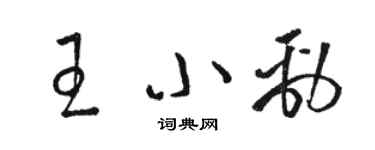 駱恆光王小勁草書個性簽名怎么寫