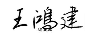 王正良王鴻建行書個性簽名怎么寫