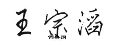駱恆光王宗滔行書個性簽名怎么寫