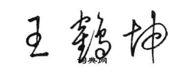 駱恆光王鶴坤草書個性簽名怎么寫