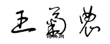 曾慶福王菊農草書個性簽名怎么寫