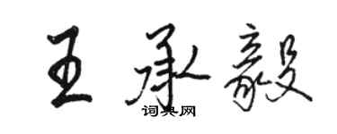 駱恆光王承毅行書個性簽名怎么寫