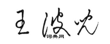 駱恆光王波兒草書個性簽名怎么寫