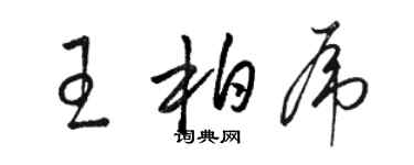 駱恆光王柏虎草書個性簽名怎么寫