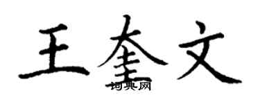 丁謙王奎文楷書個性簽名怎么寫