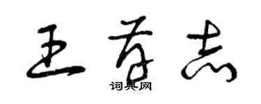 曾慶福王存志草書個性簽名怎么寫