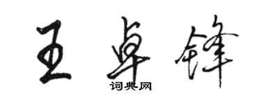 駱恆光王卓鋒行書個性簽名怎么寫