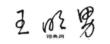 駱恆光王明男草書個性簽名怎么寫