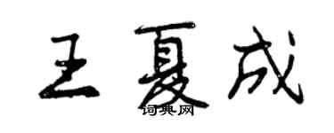 曾慶福王夏成行書個性簽名怎么寫