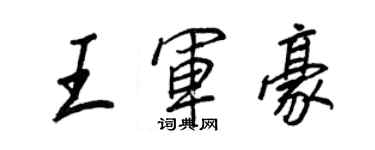 王正良王軍豪行書個性簽名怎么寫