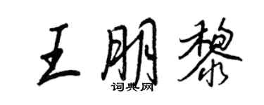 王正良王朋黎行書個性簽名怎么寫