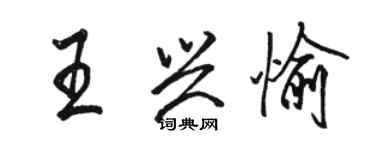 駱恆光王興愉行書個性簽名怎么寫