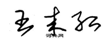 朱錫榮王來紅草書個性簽名怎么寫