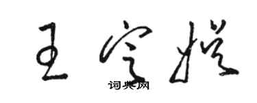 駱恆光王定娛草書個性簽名怎么寫