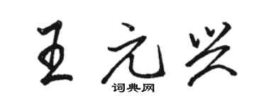 駱恆光王元興行書個性簽名怎么寫