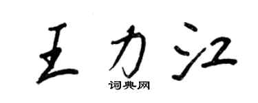 王正良王力江行書個性簽名怎么寫