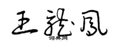 曾慶福王龍鳳草書個性簽名怎么寫