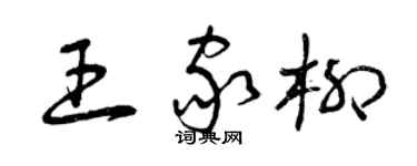 曾慶福王家柳草書個性簽名怎么寫
