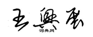 朱錫榮王興展草書個性簽名怎么寫