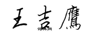 王正良王吉鷹行書個性簽名怎么寫