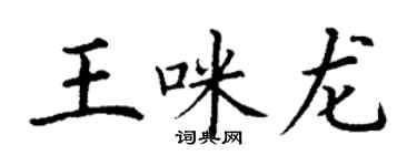 丁謙王咪龍楷書個性簽名怎么寫