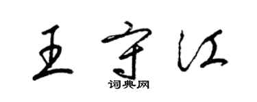 梁錦英王守江草書個性簽名怎么寫