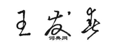 駱恆光王發春草書個性簽名怎么寫