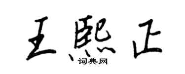 王正良王熙正行書個性簽名怎么寫