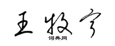 梁錦英王牧寧草書個性簽名怎么寫