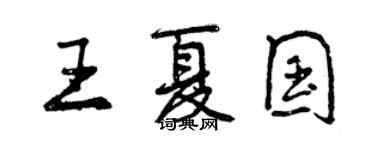 曾慶福王夏國行書個性簽名怎么寫