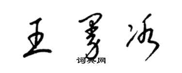 梁錦英王曼冰草書個性簽名怎么寫