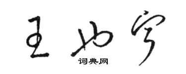 駱恆光王也寧草書個性簽名怎么寫