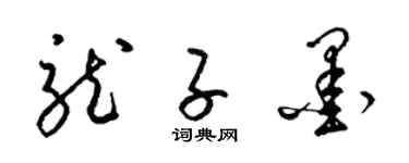 梁錦英龍子墨草書個性簽名怎么寫