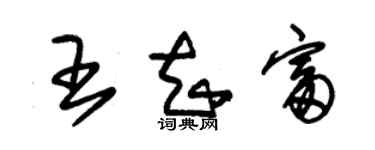 朱錫榮王知富草書個性簽名怎么寫