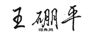 駱恆光王硼平行書個性簽名怎么寫