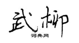 曾慶福武柳行書個性簽名怎么寫